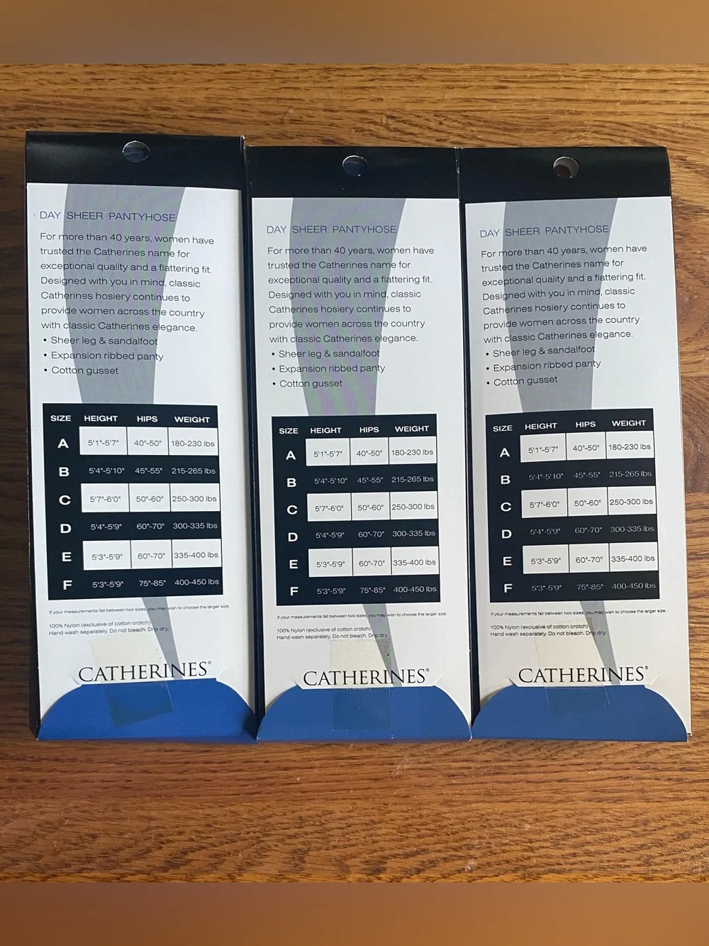 Catherine Size C Day Sheer Pantyhose Navy V10528 S207501 Lot Of 3